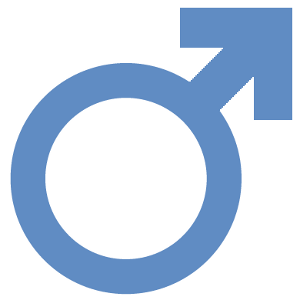 Male symbol mixed with Diabetes symbol