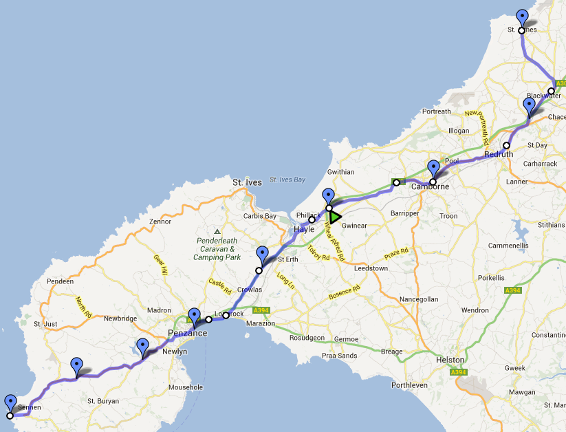 GBR30/30 Challenge, Day 30, route map