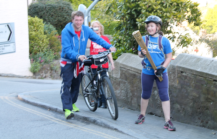 Day 29, Amy with torch at St Agnes