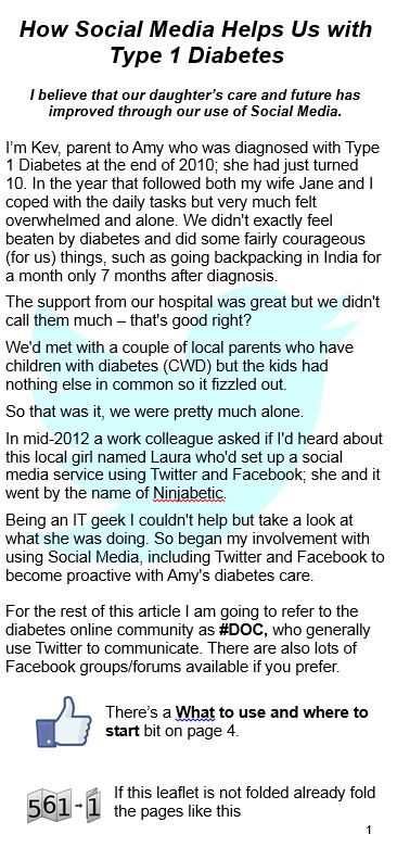 Leaflet: How social media helps us with Type 1 Diabetes