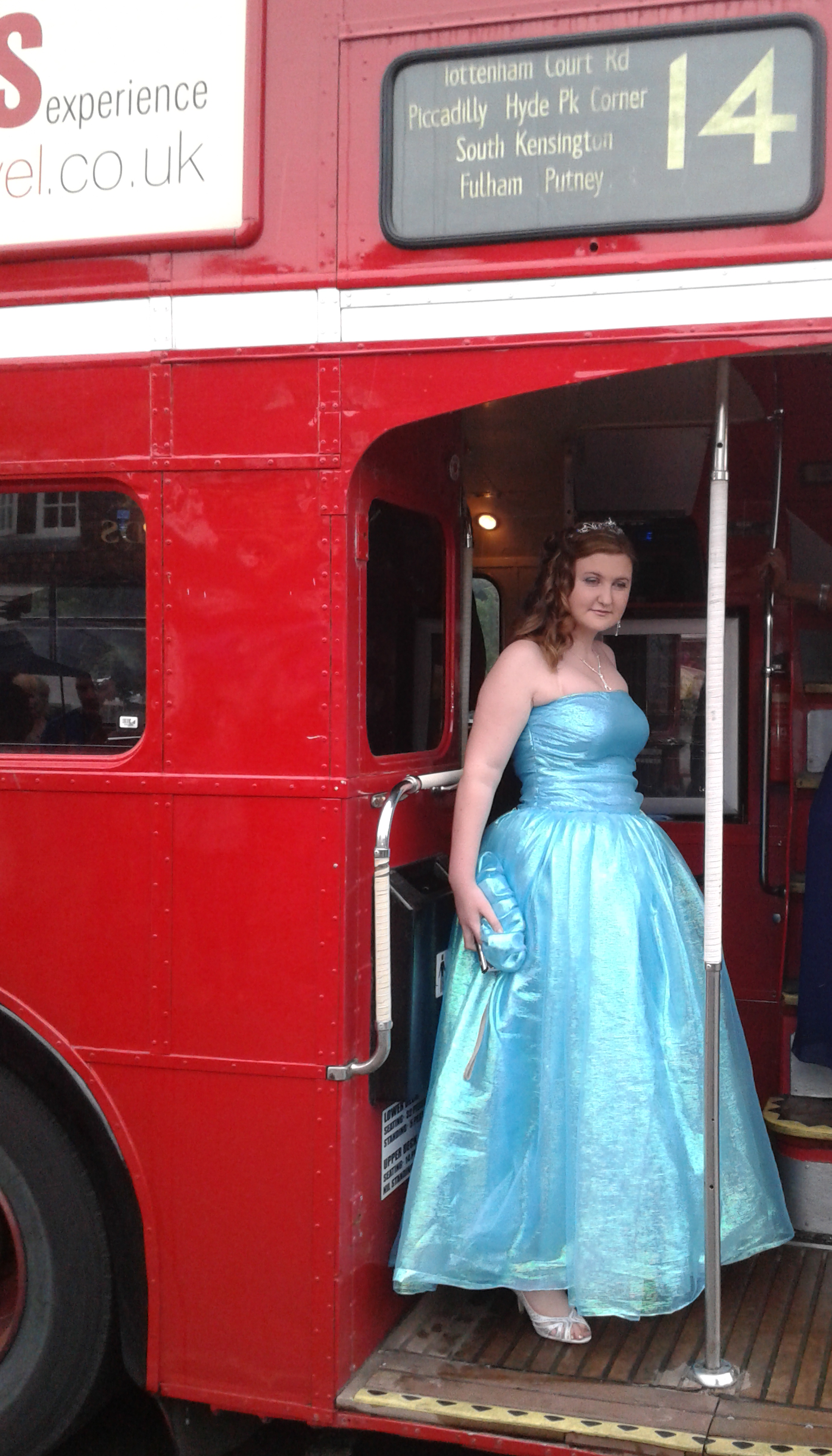 Emilia on her prom bus