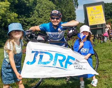 Photo with JDRF Clare's kids at Newlands Corner