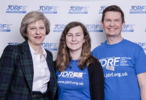 JDRF Westminster Palace reception. Theresa May, Mims Davies, Amy and Kevin Winchcombe. Copyright John Nguyen/JNVisuals 25/04//2016